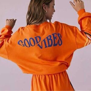 ♥️ Chaser Orange 'Good Vibes' Sweatshirt NWT